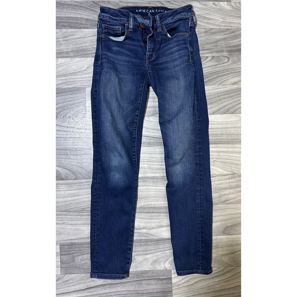 American Eagle Next Level Stretch Skinny Jeans Dark Wash Women Size 2